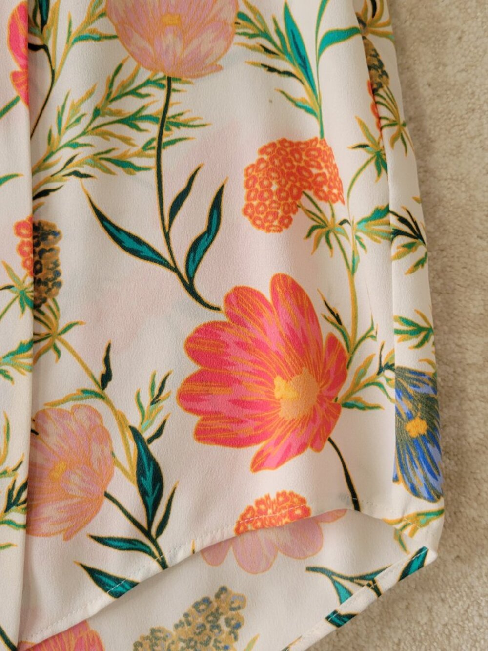 Kate Spade New York Blossom Floral Tie Blouse Womens Medium Pink FLAWS - Picture 5 of 16